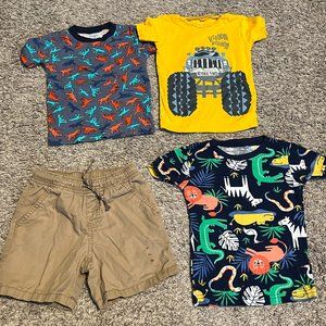 3 t shirts and one short for toodlers